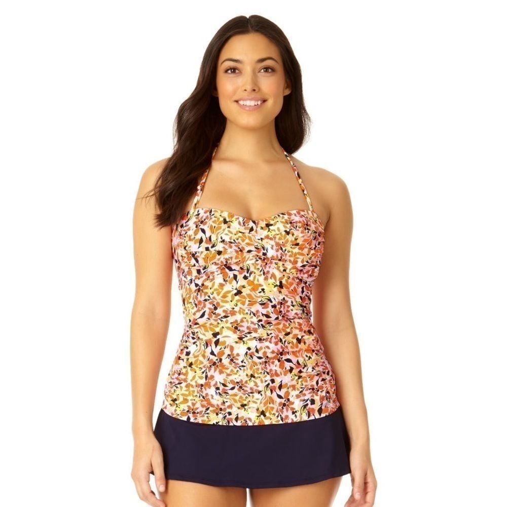 Anne Cole swimsuit Women's Twist Front Bandeaukini Swim Top S